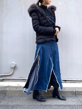 「TATRAS」｜「アイテム（オールインワン・サロペット）」を使った、ayanoさん（レディース・171cm）の秋コーディネート