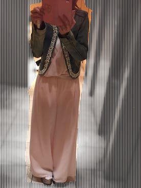 「リルリリー」｜「アイテム（デニムジャケット）」を使った、kaoriさん（レディース・160cm）の春コーディネート