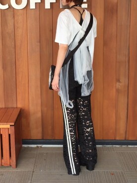 「MICOAMERI（ミコアメリ）のアイテム（トップス）」を使った、kaoriさん（レディース・160cm）の夏コーディネート