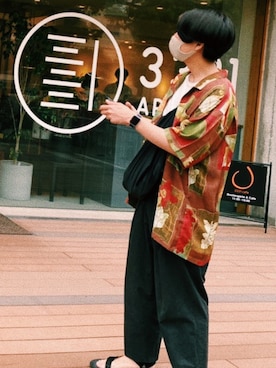 「yoko sakamoto（ヨーコサカモト）のアイテム（パンツ）」を使った、kaeekaさん（メンズ・175cm）の春コーディネート