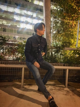 「NANO universe（ナノユニバース）のアイテム（デニムジャケット）」を使った、taiag552さん（メンズ・177cm）の冬コーディネート
