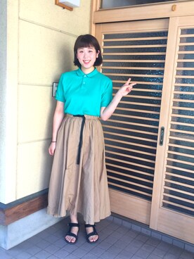 Gu ポロシャツ 半袖 を使ったレディース人気ファッションコーディネート Wear