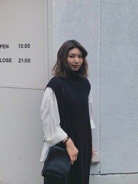 「SHEL’TTER（シェルター）のアイテム（バッグ）」を使った、Hikariさん（レディース・161cm）の冬コーディネート