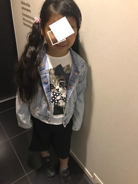 「おんなのこコーデ」｜「アイテム（デニムジャケット）」を使った、shee-saaさん（キッズ・120cm）の秋コーディネート