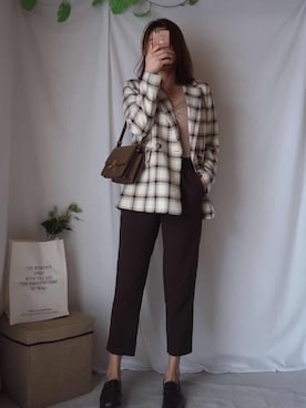 「H&M（エイチ・アンド・エム）のアイテム（スーツジャケット）」を使った、Yuling_dailyさん（レディース・160cm）の春コーディネート