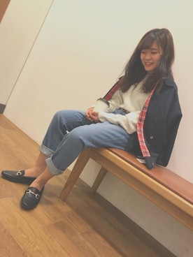 「SEVENDAYS=SUNDAY（セブンデイズサンデイ）のアイテム（ナイロンジャケット）」を使った、yukariさん（レディース・145cm）の冬コーディネート