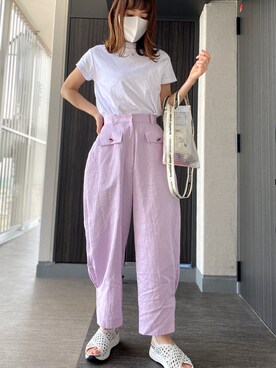 「leur logette（ルルロジェッタ）のアイテム」を使った、河越由衣さん（レディース・162cm）の夏コーディネート