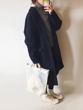 「タイツ×靴下」｜「アイテム（ソックス/靴下）」を使った、sanさん（レディース・159cm）の冬コーディネート