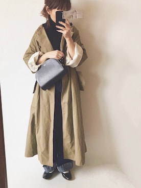 「JOURNAL STANDARD LUXE（ジャーナルスタンダード　ラックス）のアイテム（ノーカラージャケット）」を使った、sanさん（レディース・159cm）の冬コーディネート