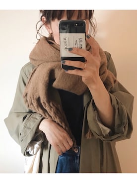 sanさんの「TWIST FRINGE STOLE」を使ったコーディネート