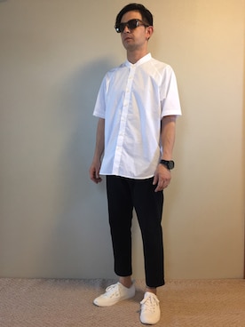「Doシンプル部」｜「アイテム（スラックス）」を使った、🇧🇷TIAGO🇯🇵さん（メンズ・165cm）の夏コーディネート