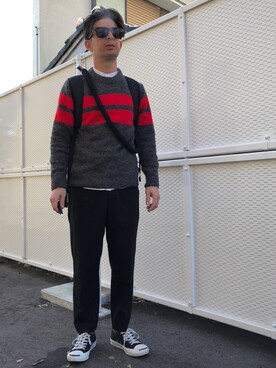 「H&M（エイチ・アンド・エム）のアイテム（ニット/セーター）」を使った、🇧🇷TIAGO🇯🇵さん（メンズ・165cm）の秋コーディネート