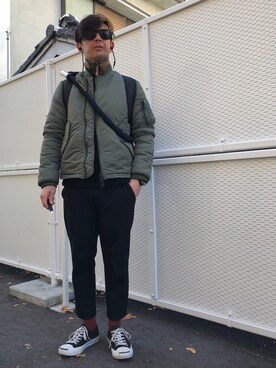 「アイテム（ソックス/靴下、ブラウン系）」を使った、🇧🇷TIAGO🇯🇵さん（メンズ・165cm）の冬コーディネート