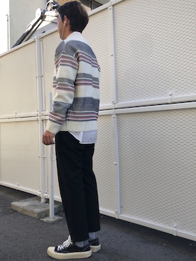 「8seconds（エイトセカンズ）のアイテム（トップス）」を使った、🇧🇷TIAGO🇯🇵さん（メンズ・165cm）の秋コーディネート