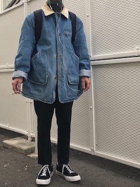 「アイテム（デニムジャケット）」を使った、🇧🇷TIAGO🇯🇵さん（メンズ・165cm・30代）の秋コーディネート