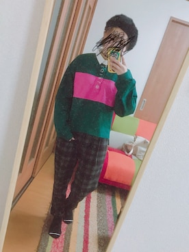 「ラガーシャツ」｜アミさん（レディース・160cm）の冬コーディネート