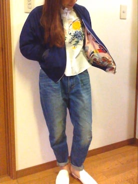 「スプリングSENSEOFPLACE」｜「アイテム（ブルゾン）」を使った、mikahimeさん（レディース・150cm）の冬コーディネート