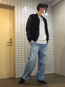 「DIESEL（ディーゼル）のアイテム（MA-1）」を使った、PAIPOさん（メンズ・183cm）の春コーディネート