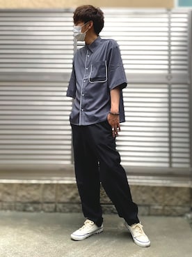 「アイテム（ピアス（片耳用）、ブルー系）」を使った、PAIPOさん（メンズ・183cm）の春コーディネート