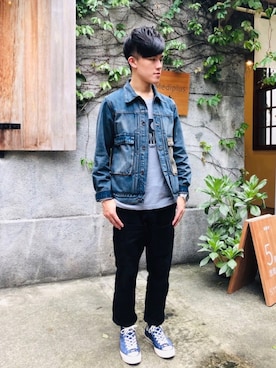 「MADNESSのアイテム（ジャケット/アウター）」を使った、Ericさん（メンズ・175cm）の春コーディネート