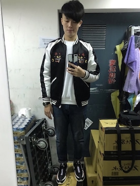 「B-SIDE（ビーサイド）のアイテム」を使った、Ericさん（メンズ・175cm）の冬コーディネート