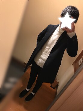 「H&M（エイチ・アンド・エム）のアイテム（その他シューズ）」を使った、ツボンさん（メンズ・174cm）の冬コーディネート