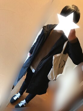 「LIDNM（リドム）のアイテム（モッズコート）」を使った、ツボンさん（メンズ・174cm）の春コーディネート