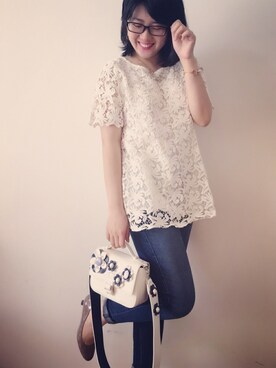 「passage mignon/flaneur（パサージュミニョンフラヌール）のアイテム（シューズ）」を使った、Candiceさん（レディース・160cm）の春コーディネート