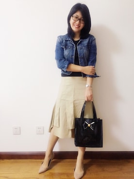 「Ted Baker（テッドベーカー）のアイテム（バッグ）」を使った、Candiceさん（レディース・160cm）の秋コーディネート