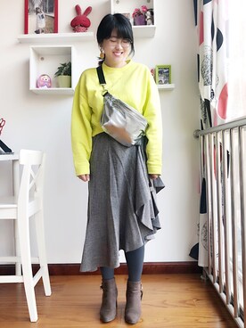 「MOUSSY（マウジー）のWAIST&SHOULDER BAG（ショルダーバッグ）」を使った、Candiceさん（レディース・160cm）の冬コーディネート
