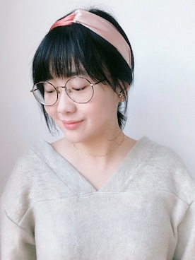 「AS KNOW AS PINKY（アズノゥアズピンキー）のアイテム（チュニック）」を使った、Candiceさん（レディース・160cm）の冬コーディネート