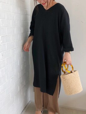 「Chez toi（シェトワ）のアイテム（シャツワンピース）」を使った、ayanom62さん（レディース・155cm）の春コーディネート