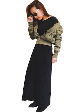 「H&M（エイチ・アンド・エム）のアイテム（ブルゾン）」を使った、sayanさん（レディース・157cm）の春コーディネート