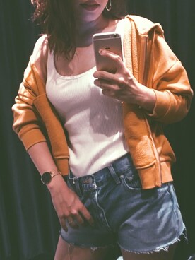 「Daniel Wellington（ダニエルウェリントン）の販売終了クラシックペティット アッシュフィールド32mm（アナログ腕時計）」を使った、sayanさん（レディース・157cm）の夏コーディネート