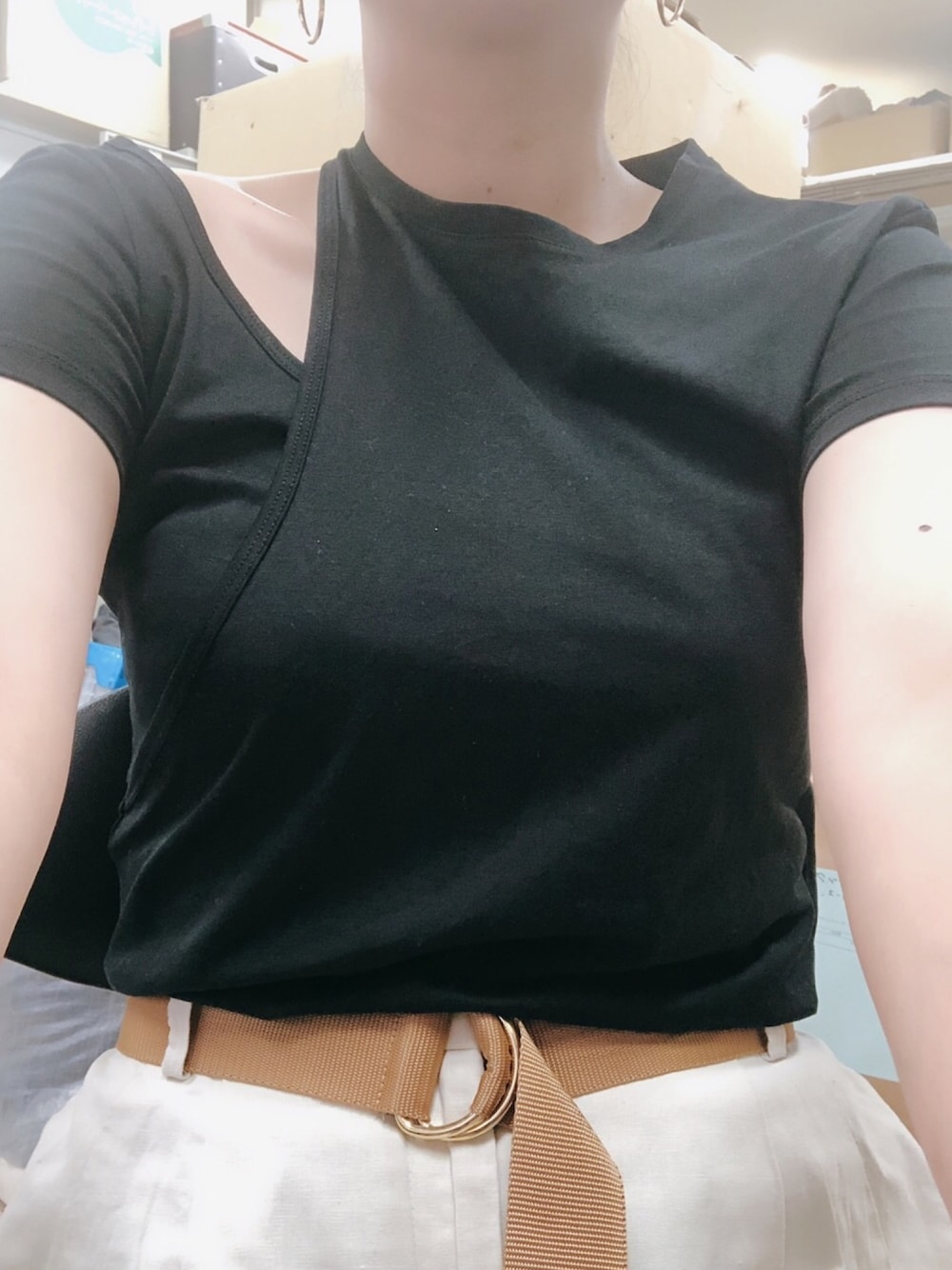 「Littlesuzie、リネン、GU、スピック＆スパン」｜「Nobleのアイテム（ベルト、ブラウン系）」を使った、narさん（レディース・160cm）の夏コーディネートの1枚目の写真