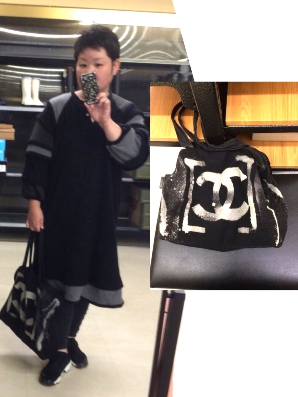 「ニットワンピース、古着、エアリフト、wearhalloween2017、レトロワンピース」｜「no brandのアイテム（ワンピース、ブラック系）」を使った、すーさんＤＸさん（レディース・160cm）の秋コーディネートの1枚目の写真