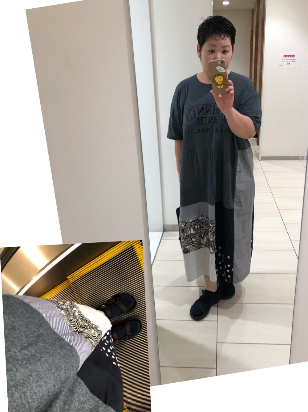 グレー系のワンピース/ドレス、ブラック系のサンダル、その他の福袋/福箱を着用したレディースの夏コーディネートの1枚目の写真