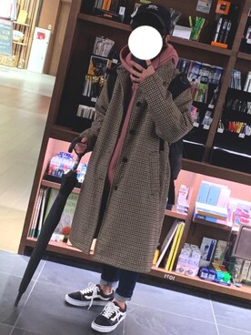 「アイテム（ステンカラーコート、ブラウン系）」を使った、［SHOW］さん（メンズ・154cm）の冬コーディネート