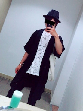 「semantic design（セマンティックデザイン）のアイテム（帽子）」を使った、R34さん（メンズ・173cm）の夏コーディネート