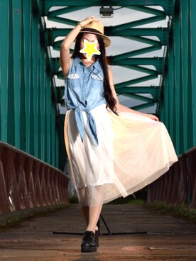 「SKfashionのアイテム（ブーティ、ブラック系）」を使った、Sakiさん（レディース・154cm）の春コーディネート