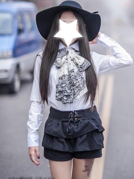 「SKfashionのアイテム（その他パンツ、ブラック系）」を使った、Sakiさん（レディース・154cm）の春コーディネート