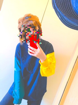 「RCWB（アールシーダブリュービー）のアイテム（帽子）」を使った、なかがわゆかり(相互)さん（レディース・158cm）の春コーディネート