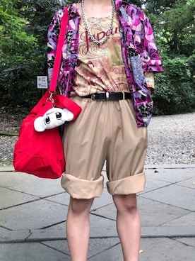 「Rodeo Crowns（ロデオクラウンズ）のアイテム（バッグ）」を使った、kill__me___babyさん（メンズ・175cm）の夏コーディネート