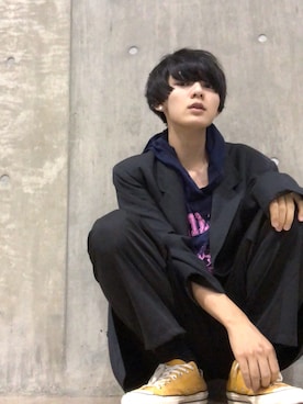 「アイテム（テーラードジャケット）」を使った、kill__me___babyさん（メンズ・175cm）の秋コーディネート