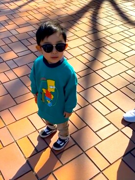 「Right-on（ライトオン）のアイテム（パーカー）」を使った、miiさん（キッズ・100cm）の冬コーディネート