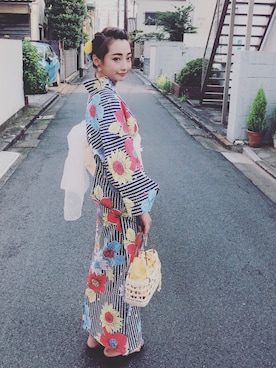 「ゆかたヘアアレンジ」｜li.lian.Dさん（レディース・158cm）の夏コーディネート