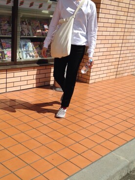 「アイテム（スリッポン）」を使った、きささん（レディース・153cm・10代）の春コーディネート
