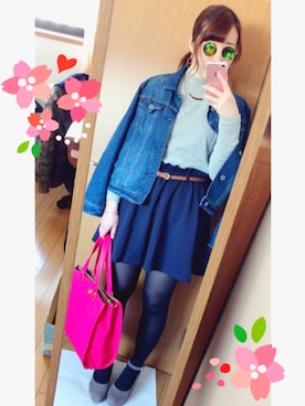 「イメチェン」｜「アイテム（ジャケット/アウター）」を使った、うさみみ❥さん（レディース・161cm）の春コーディネート