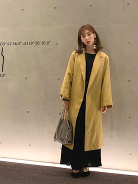「イエローコーデ」｜「アイテム（その他アウター）」を使った、ＭＩＣＨＩＲＵさん（レディース・162cm）の春コーディネート