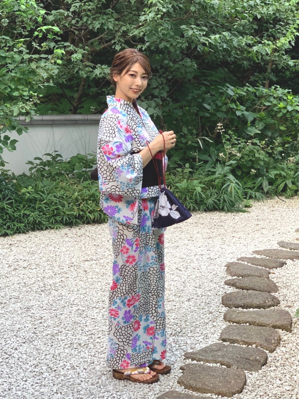 「浴衣」｜「VINTAGEのアイテム（浴衣、ホワイト系）」を使った、ＭＩＣＨＩＲＵさん（レディース・162cm）の秋コーディネートの1枚目の写真